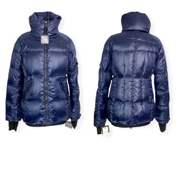 S13 Quilted Down Puffer Jacket Metallic Navy NWT Size XL Duck Down Feather - Picture 2 of 14